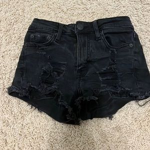 high rise black jean shorts (actually size 000)